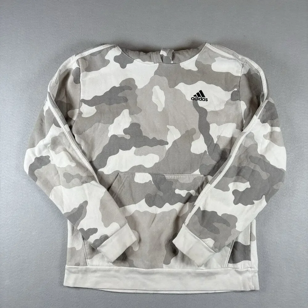 Adidas Originals Youth Large Snow Camo Crewneck Sweatshirt Pocket Back to School